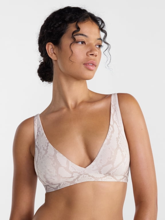Silky Mesh Deep V Bralette, Lightly Lined, Size S-XXXL