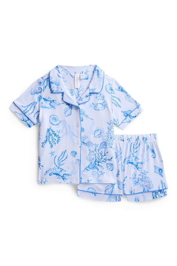 Toddler Mommy and Me Notch Collar Top and Shorts Family Matching Pajama Set, Sizes 2T-5T