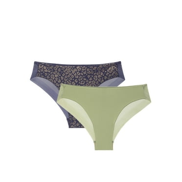 Joyspun Women’s 2-Pack Bonded Micro and Mesh Cheeky Underwear, Sizes XS-XXXL