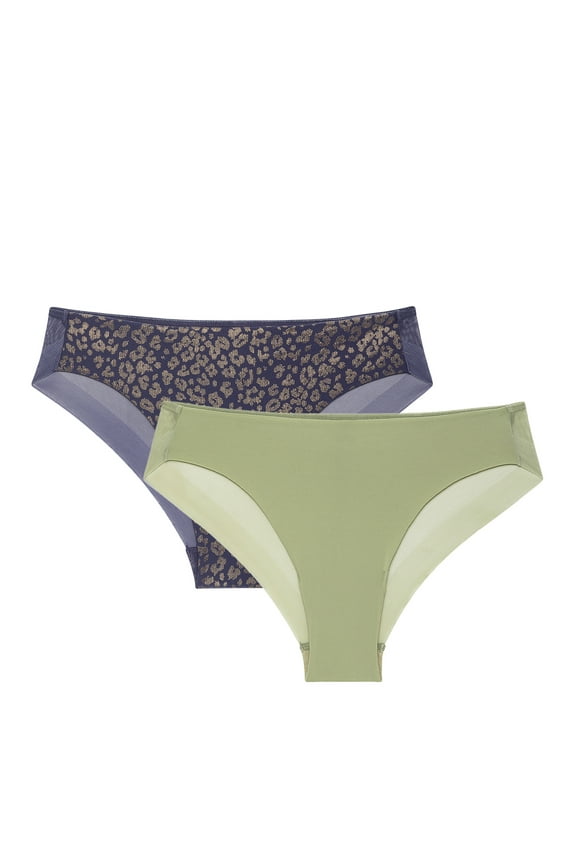 Women’s Bonded Micro and Mesh Cheeky Underwear, 2-Pack, Sizes XS-XXXL