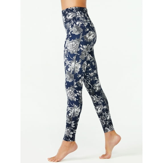 Joyspun Women's 7/8 Floral Tight-Legging, Sizes S to 2XL