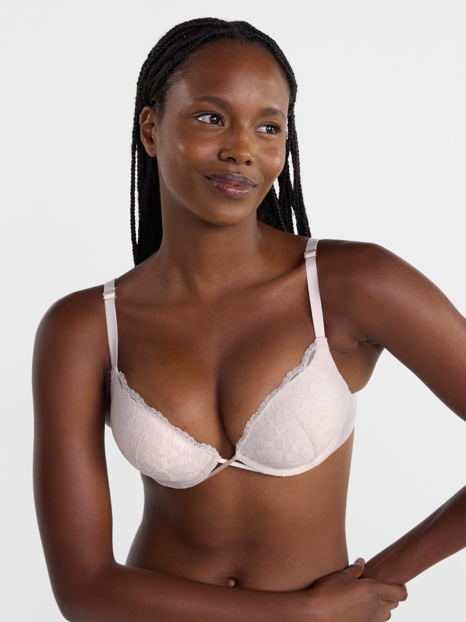 Joyspun Women's Add 2 Sizes Lace Push-Up Bra, Sizes 32A-38C