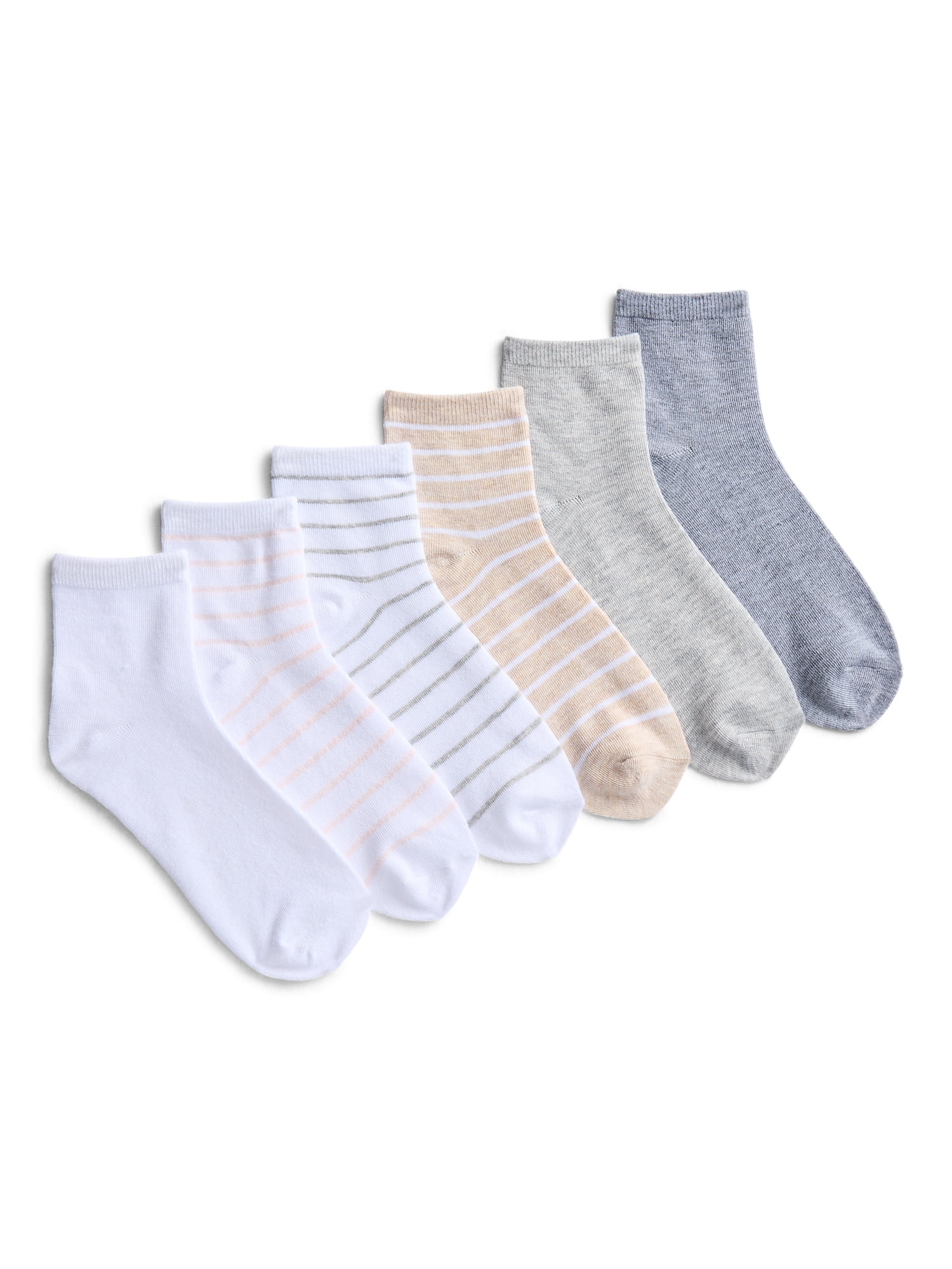 Joyspun Women’s Ankle Dress Socks, 6-Pack, Shoe Sizes 4-10