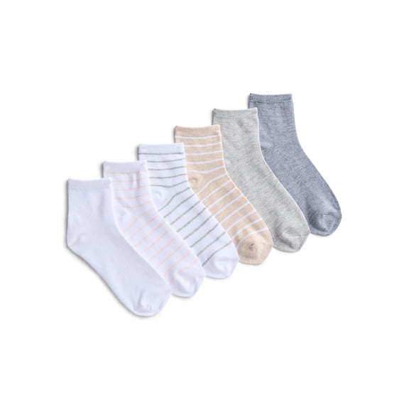 Joyspun Women’s Ankle Dress Socks, 6-Pack, Shoe Sizes 4-10