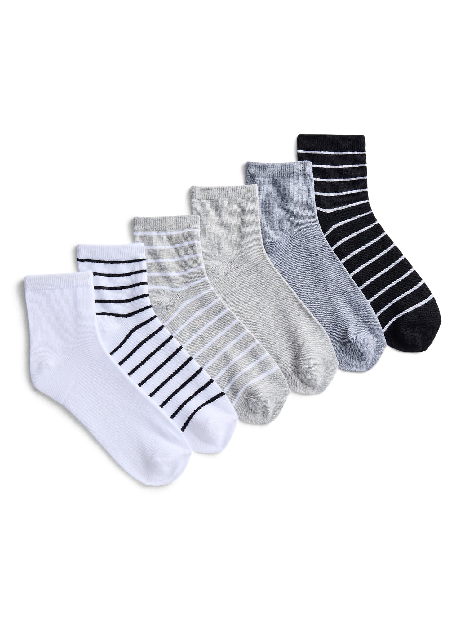 Joyspun Women’s Ankle Dress Socks, 6-Pack, Shoe Sizes 4-10