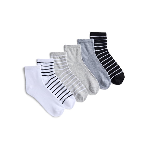 Joyspun Women’s Ankle Dress Socks, 6-Pack, Shoe Sizes 4-10