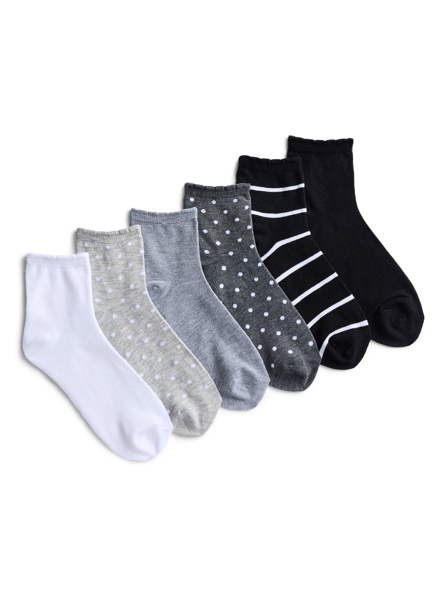 Joyspun Women’s Ankle Dress Socks, 6-Pack, Shoe Sizes 4-10