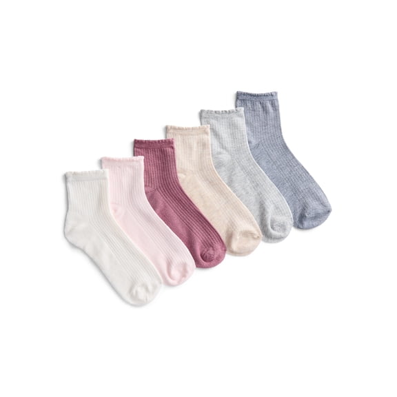 Joyspun Women’s Ankle Dress Socks, 6-Pack, Shoe Sizes 4-10