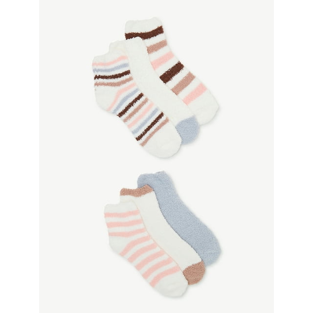 Joyspun Women's Ankle Fuzzy & Cozy Socks, 6-Pack, Size 4-10 - Walmart.com