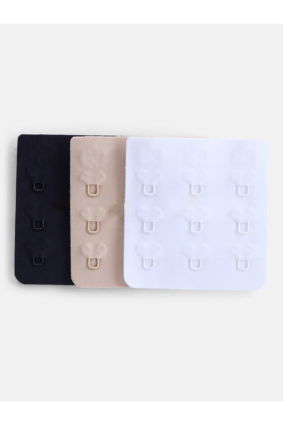 Women's 3-Pack Bra Extenders with Three Hook and 3/4" Spacing