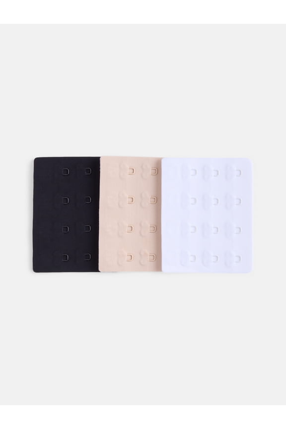 Women's 3-Pack Bra Extenders with Four Hook and 3/4" Spacing