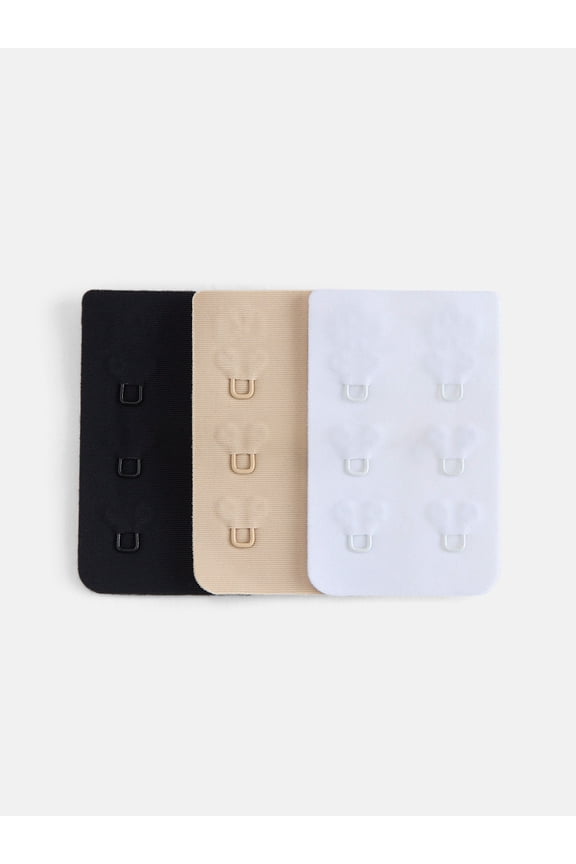 Women's 3-Pack Bra Extenders with Four Hook and 3/4" Spacing