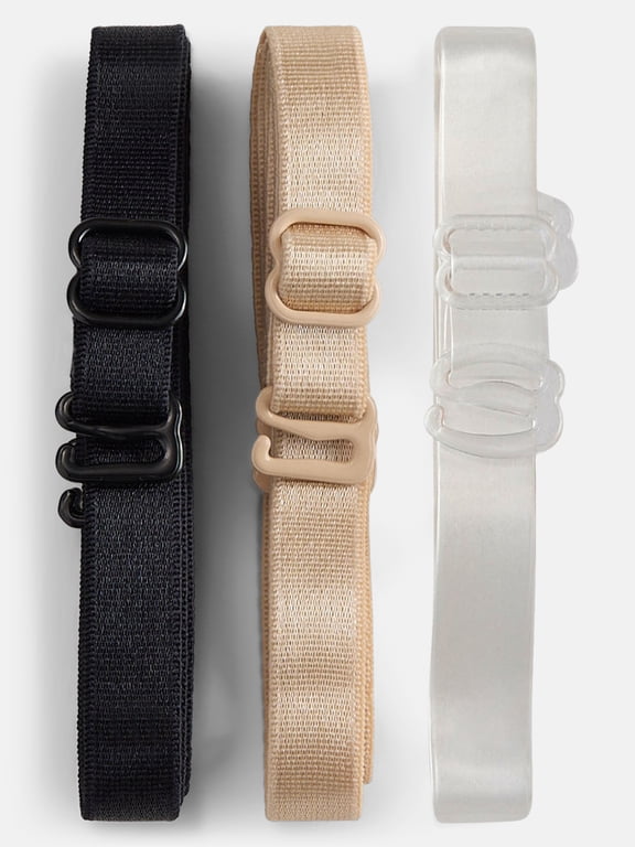 Women's Bra Straps, Assorted Colors, 3 Pack