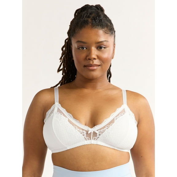 Joyspun Women's Bridal Lace Bralette, Sizes S-XXXL