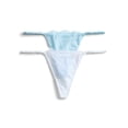 thumbnail image 1 of Joyspun Women's Bridal Lace and Satin Thong Panties, 2-Pack, Sizes XS-3XL, 1 of 6