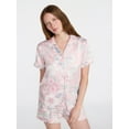 thumbnail image 1 of Joyspun Women’s Bridal Satin Short Sleeve Top and Shorts Pajama Set, Sizes XS-3X, 1 of 7