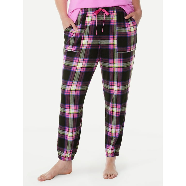 Joyspun Women's Long Sleeve Flannel Sleep Top and Pants Pajama Set,  2-Piece, Sizes XS to 3X 