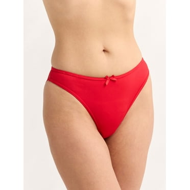 Joyspun Women's Cheeky Panties with Lace Back, 2-Pack, Sizes XS-3XL