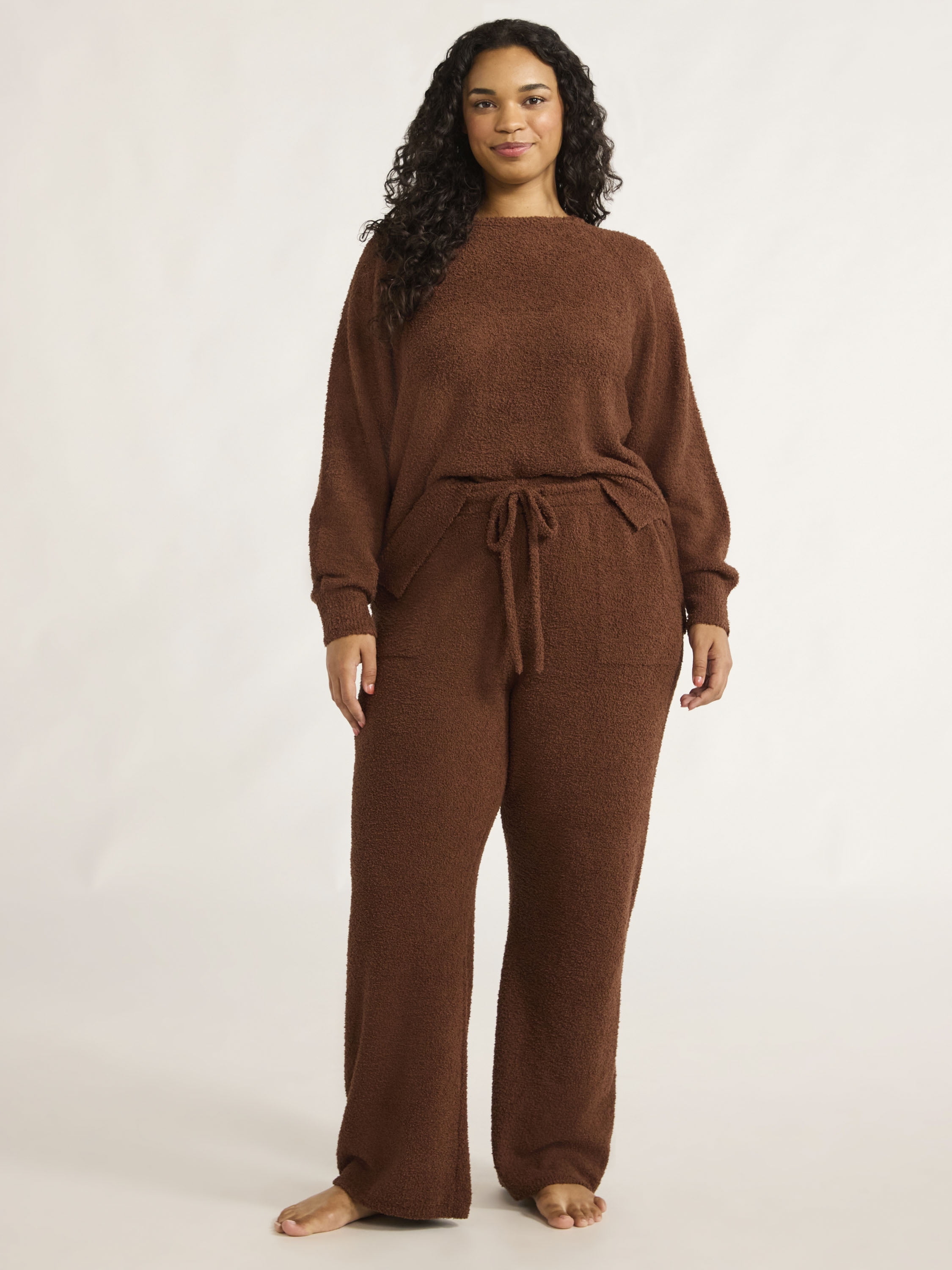 Joyspun Women s Chenille Top and Pants Set 2 Piece Sizes XS 3X Walmart