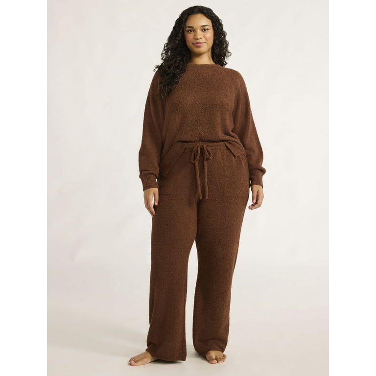 Joyspun Women s Chenille Top and Pants Set 2 Piece Sizes XS 3X Walmart