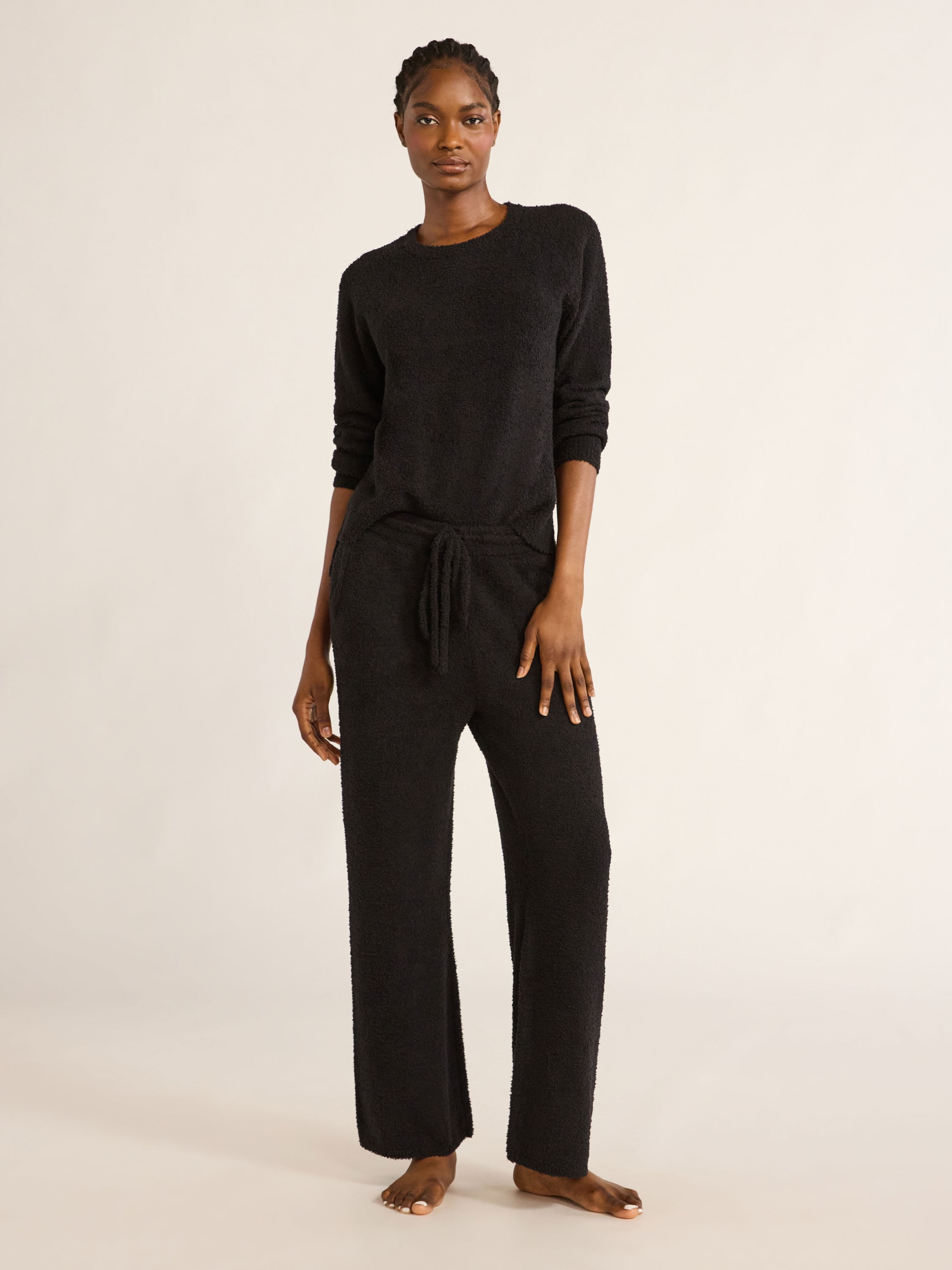 Joyspun Women's Chenille Top and Pants Set, 2-Piece