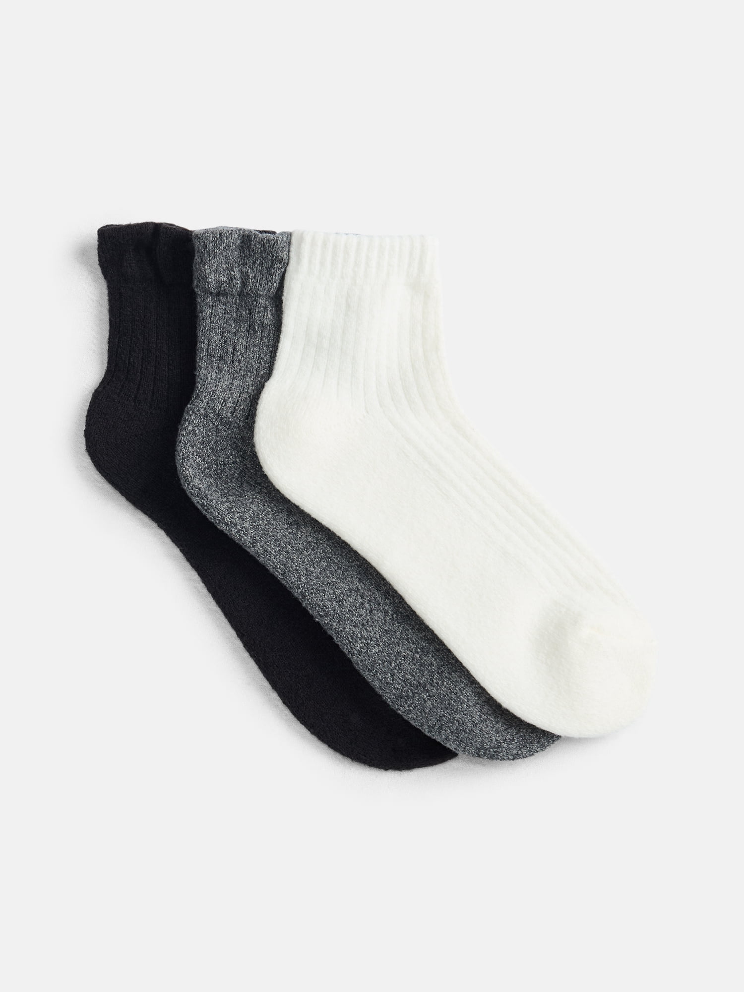 Joyspun Women's Comfort Ankle Socks, 3-Pack, Size 4-10