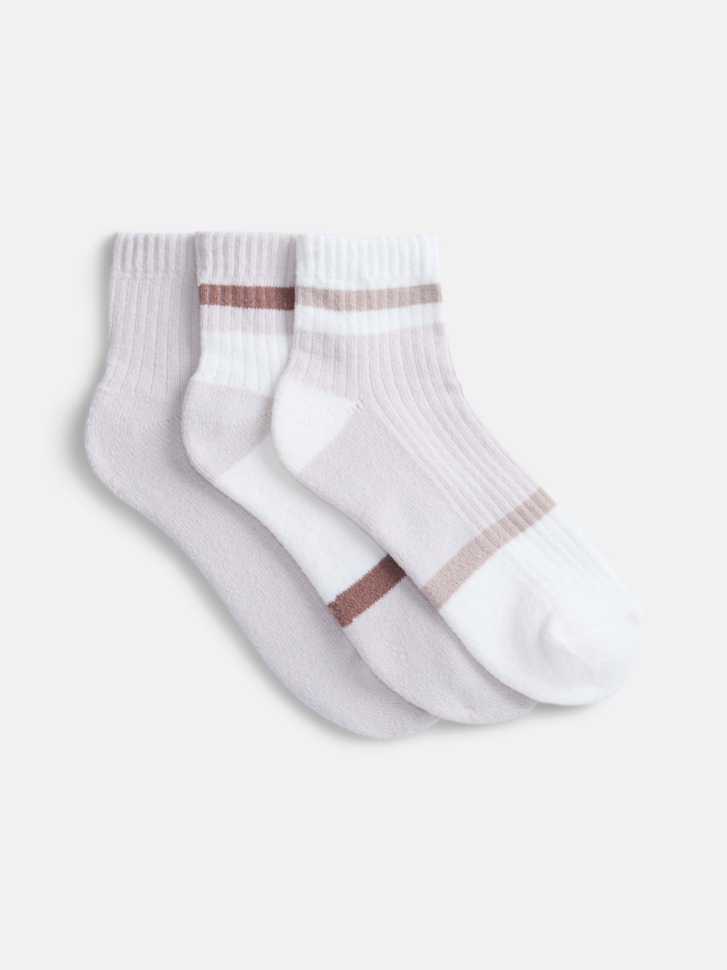 Joyspun Women's Comfort Ankle Socks, 3-Pack, Size 4-10