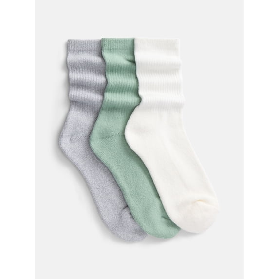 Joyspun Women's Comfort Crew Socks, 3-Pack, Size 4-10