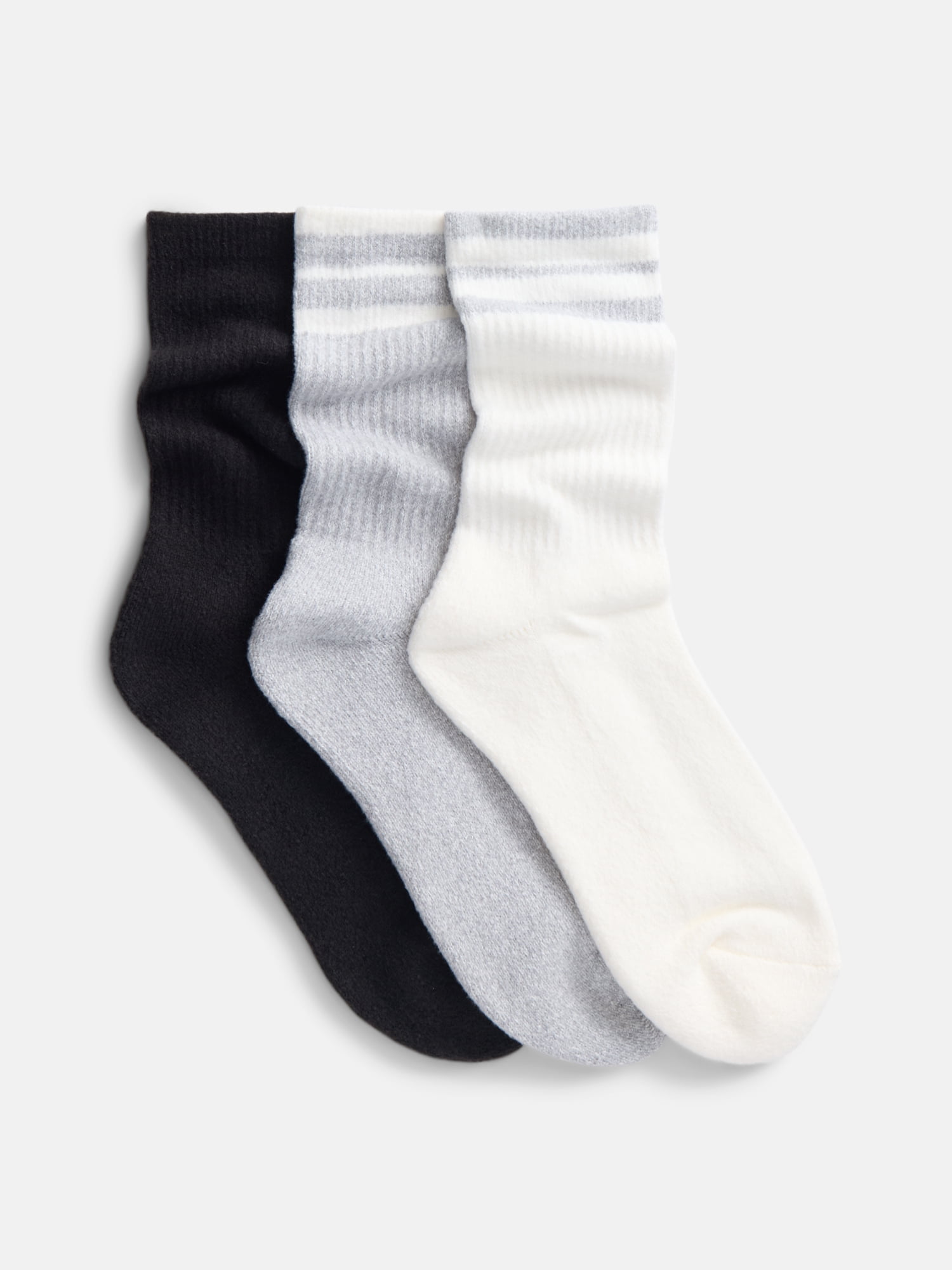 Joyspun Women's Comfort Crew Socks, 3-Pack, Size 4-10