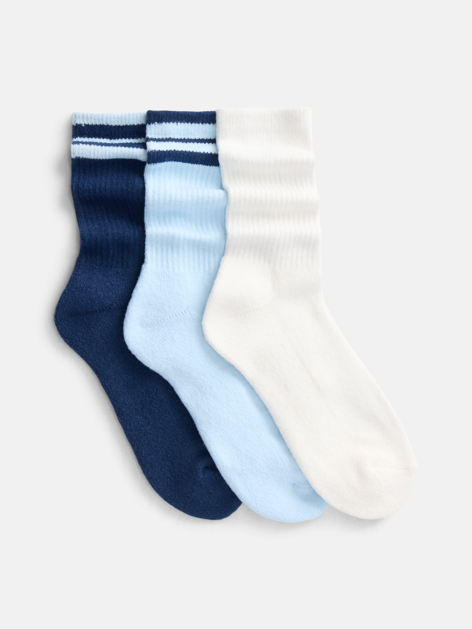 Joyspun Women's Comfort Crew Socks, 3-Pack, Size 4-10
