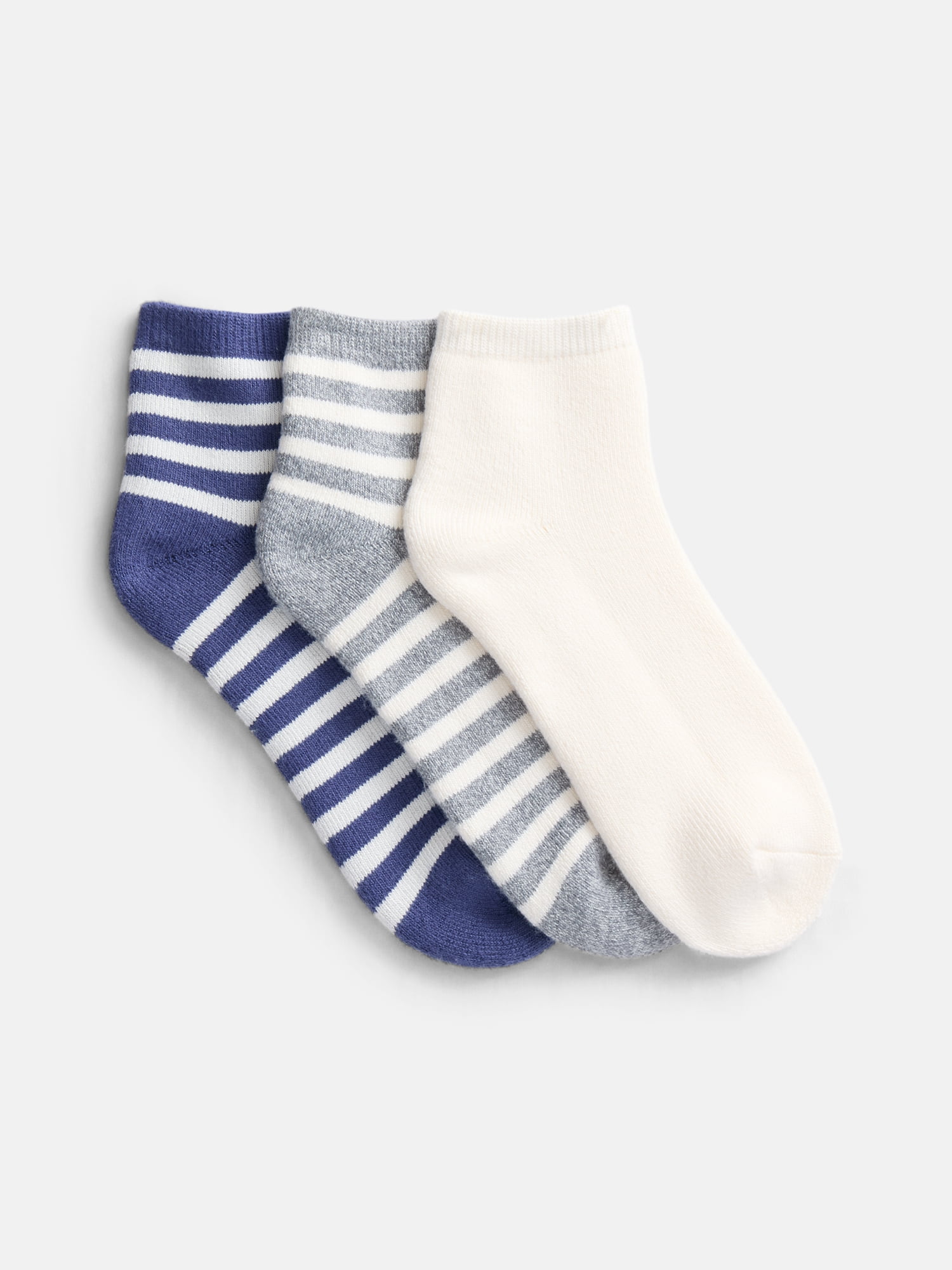 Joyspun Women's Comfort Full Terry Ankle Socks, 3-Pack, Size 4-10