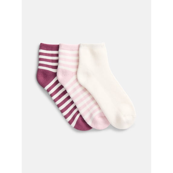 Joyspun Women's Comfort Full Terry Ankle Socks, 3-Pack, Size 4-10