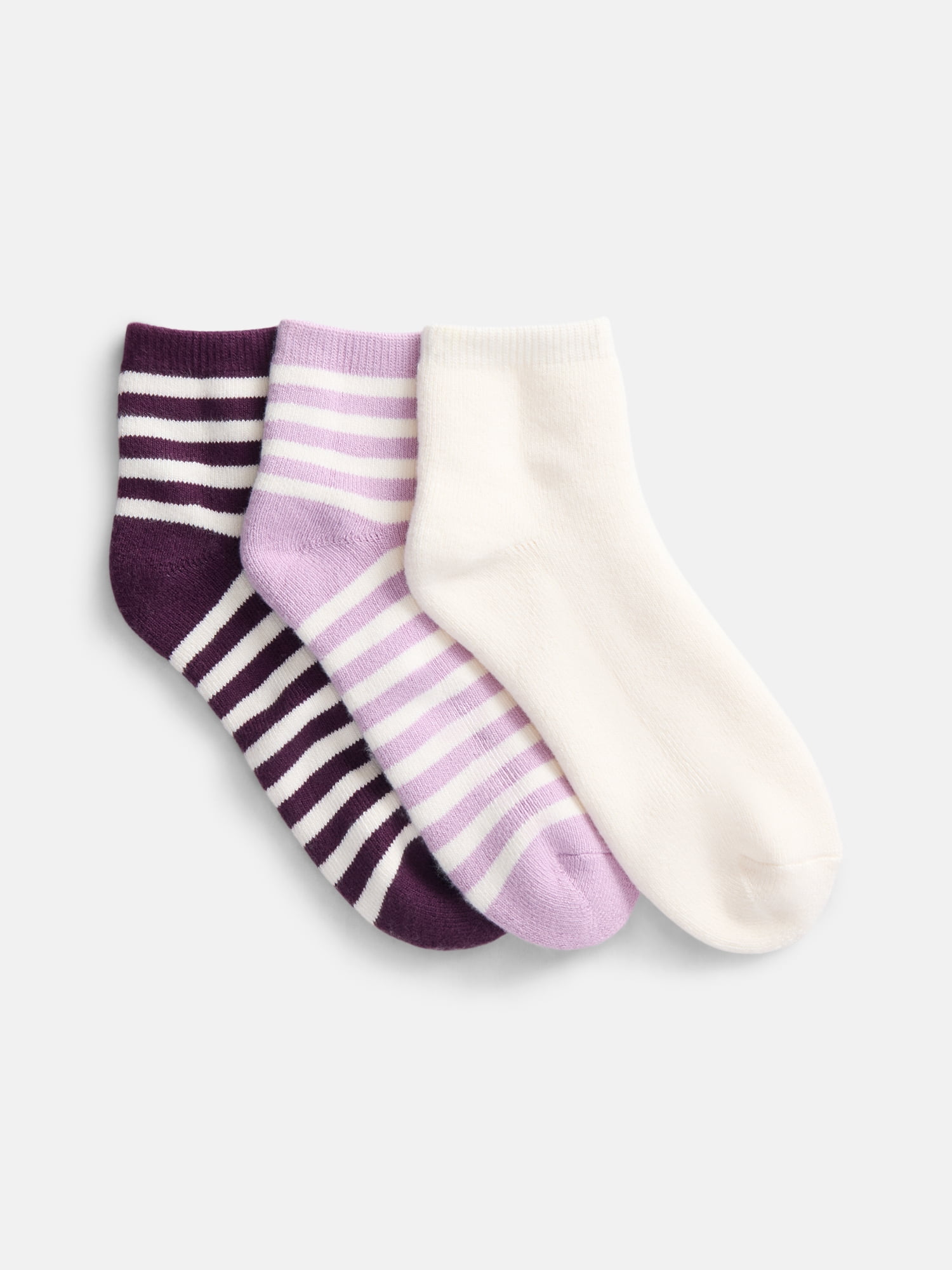 Joyspun Women's Comfort Full Terry Ankle Socks, 3-Pack, Size 4-10