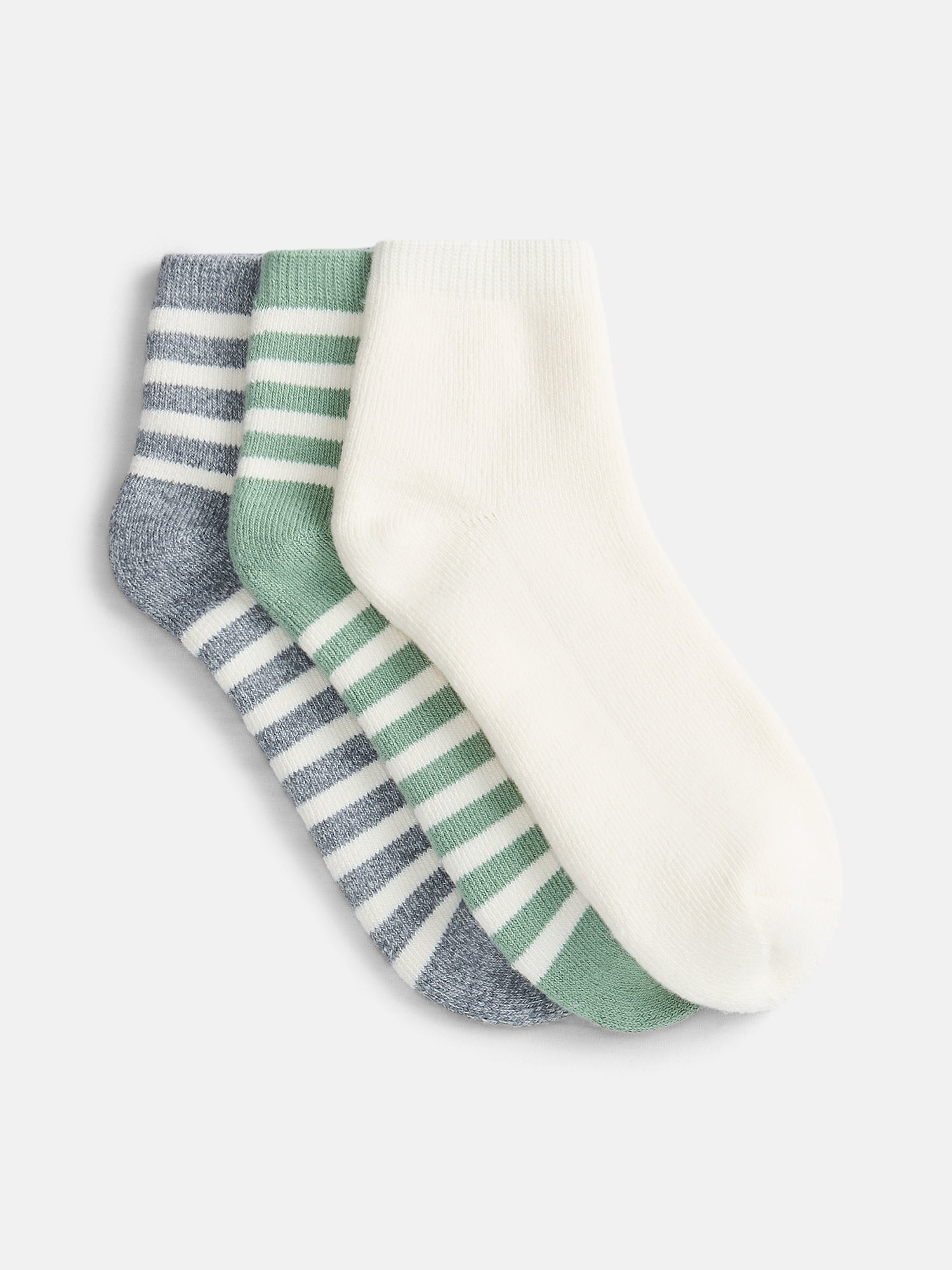 Joyspun Women's Comfort Full Terry Ankle Socks, 3-Pack, Size 4-10
