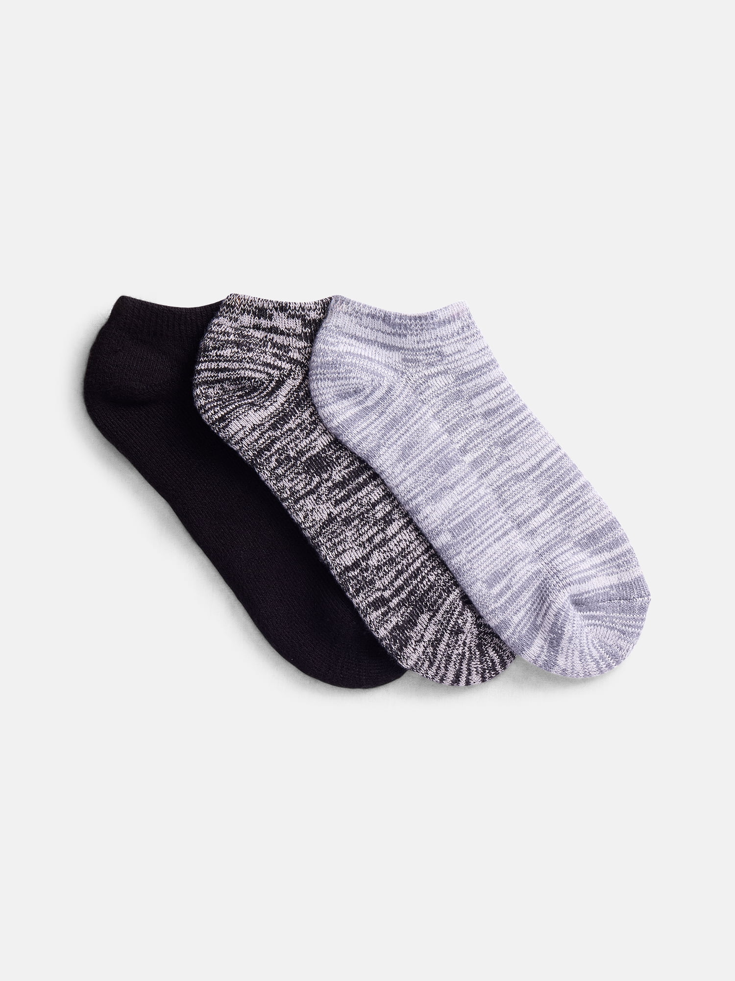 Joyspun Women's Comfort Full Terry Low Cut Socks, 3 Pack, Shoe Sizes 4-10