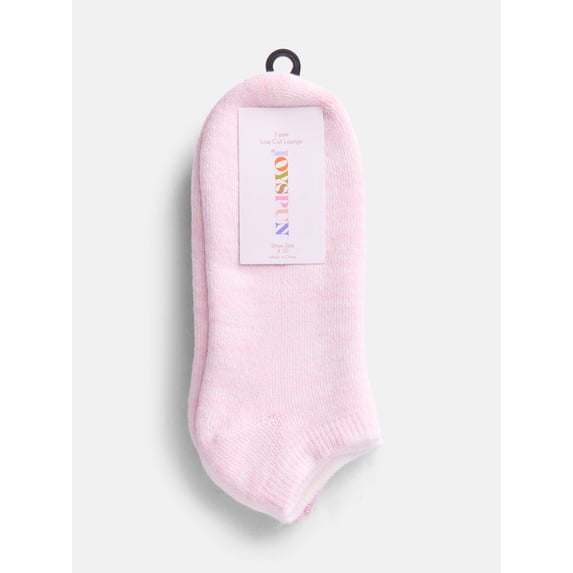 Joyspun Women's Comfort Full Terry Low Cut Socks, 3 Pack, Shoe Sizes 4-10