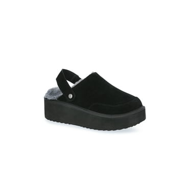 Joyspun Women's Faux Fur Convertible Clog Slippers
