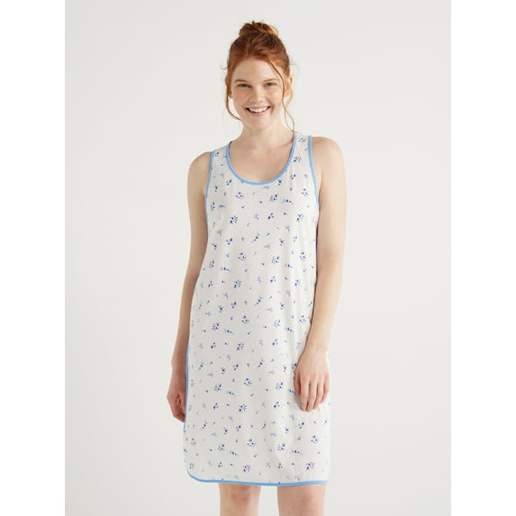 Joyspun Women's Cotton Blend Sleeveless Sleep Chemise, Sizes S to 3X