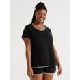 thumbnail image 1 of Joyspun Women's Cotton Blend T-Shirt and Shorts Pajama Set, 2-Piece, Sizes S to 3X, 1 of 6