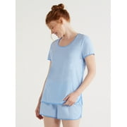 Joyspun Women's Cotton Blend T-Shirt and Shorts Pajama Set, 2-Piece, Sizes S to 3X