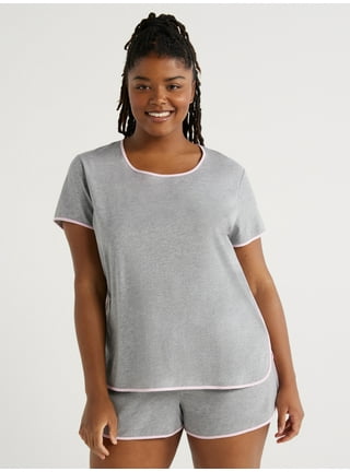 Joyspun Women’s Cotton Blend Notch Collar Top and Pants Pajama Set,  2-Piece, Sizes S to 4X