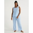 Joyspun Women's Cotton Blend Tank Top and Pants Pajama Set, 2Piece