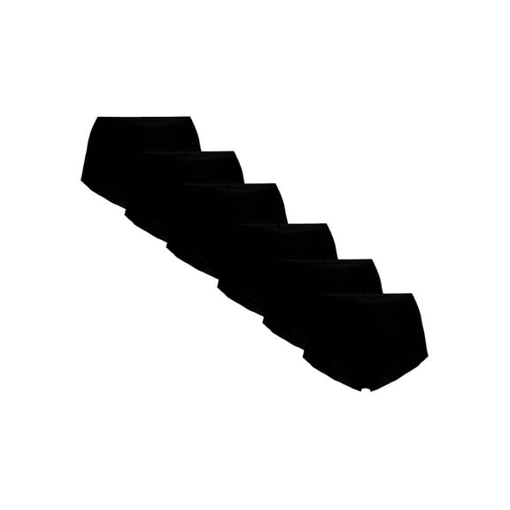 Joyspun Women's Cotton Boyshort Panties, 6-Pack, Sizes S-3XL