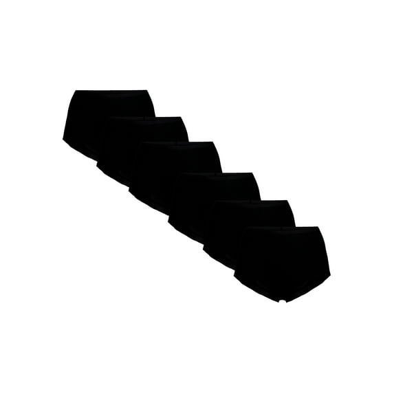 Joyspun Women's Cotton Boyshort Panties, 6-Pack, Sizes S-3XL