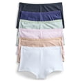 thumbnail image 1 of Joyspun Women's Cotton-Blend Boyshort Panties, 6-Pack, Sizes S-XXXL, 1 of 12