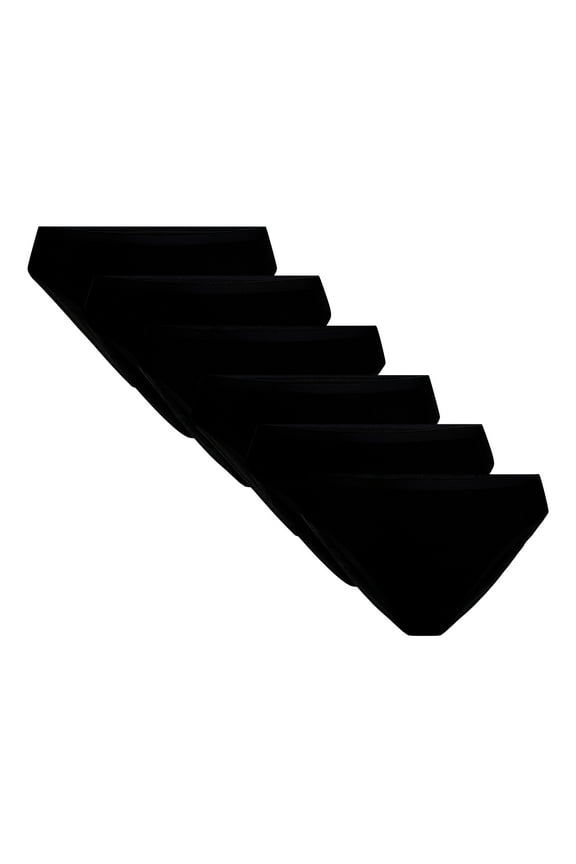 Women's Cotton-Blend Hi-Cut Bikini Panties, 6-Pack, Sizes S-XXXL