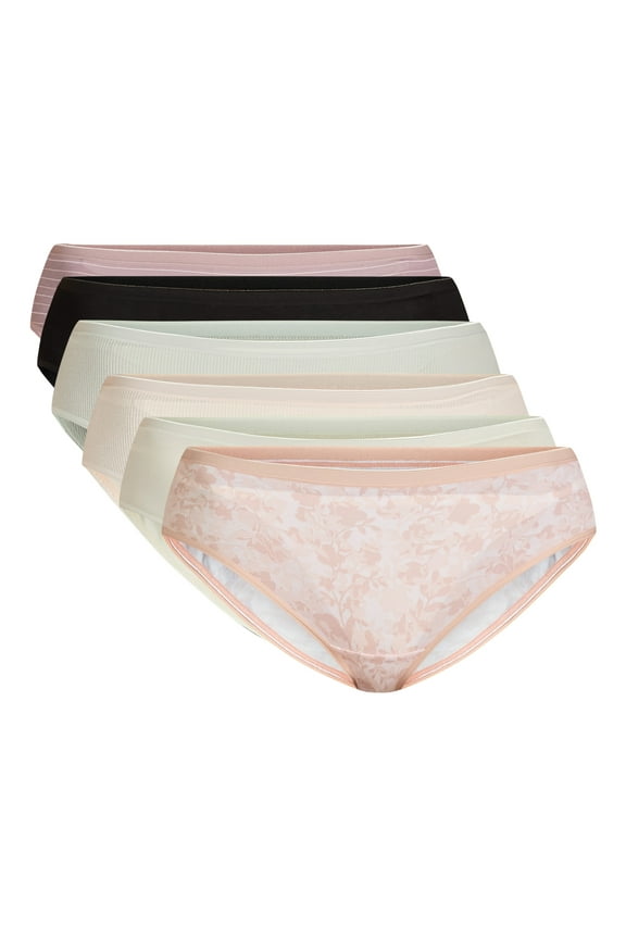 Women's Cotton Hipster Panties, 6-Pack, Sizes S-3XL