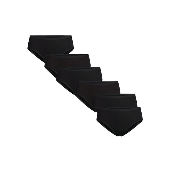 Joyspun Women's Cotton Hipster Panties, 6-Pack, Sizes S-3XL