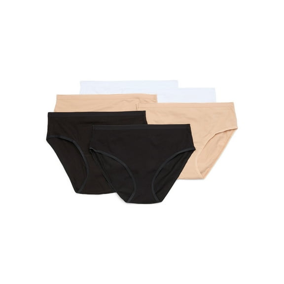 Joyspun Women's Cotton-Blend Hipster Panties, 6-Pack, Sizes S-XXXL