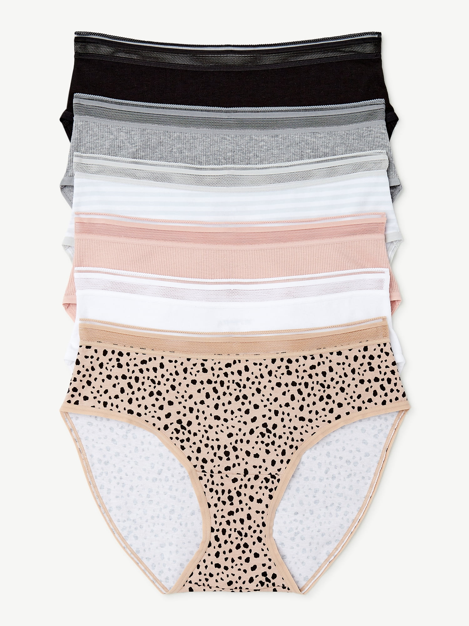 Lot 5-Pack Women Underwear Mid-Rise Soft Print Panties Regular& Plus Size  Briefs 